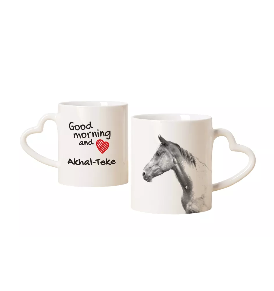 Akhal-Teke - Tasse mit Hund, entzückende Tasse mit herzförmigem Henkel, universelles Geschenk der Marke Art-Dog