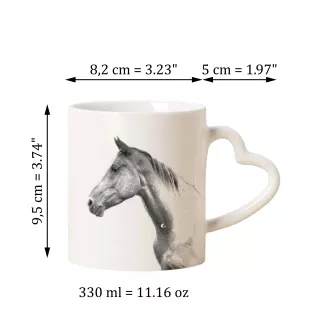 Akhal-Teke - cup with a dog, adorable cup with a heart-shaped handle, universal gift from the Art-Dog brand