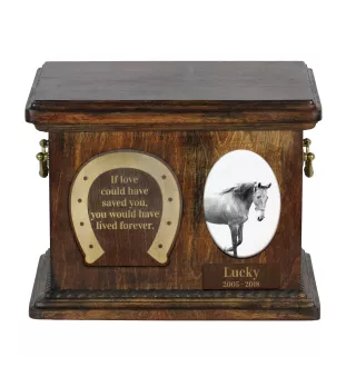 American Saddlebred - Eine Urne für die Asche eines Pferdes, eine Urne für ein Pferd mit Foto, personalisierte Tierasche-Box von Art-Dog.