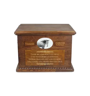 American Saddlebred - urn for horse ashes, personalized urn with a photo, large box for horse ashes by Art-Dog brand