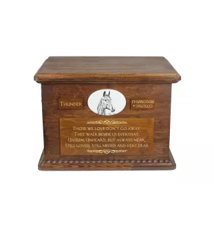 Cheval de sang américain - urne pour les cendres d'un cheval, urne personnalisée avec une photo, grande boîte pour les cendres de cheval de la marque Art-Dog