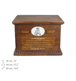 Amerikanisches Warmblut Urn für Pferdeasche, personalisierte Urne mit Foto, große Box für Pferdeasche von der Marke Art-Dog