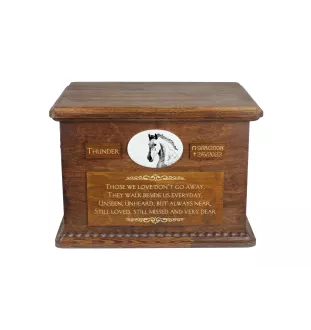 Andalusian - urn for horse ashes, personalized urn with a photo, large box for horse ashes by Art-Dog brand