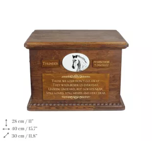 Andalusian - urn for horse ashes, personalized urn with a photo, large box for horse ashes by Art-Dog brand