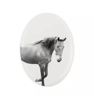 Cheval de selle américain - une plaque commémorative avec une photo de cheval, une plaque funéraire avec une impression, une plaque ovale personnalisée de la marque Art-Dog