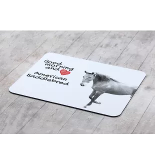 American Saddlebred - Mauspad mit Druck, personalisiertes Mauspad mit Pferd, einzigartiges Gadget für Büroangestellte von Art-Dog.