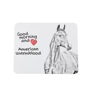 Amerikanisches Warmblut - Mauspad mit Druck, personalisiertes Mauspad mit Pferd, einzigartiges Gadget für Büroangestellte von Art-Dog.