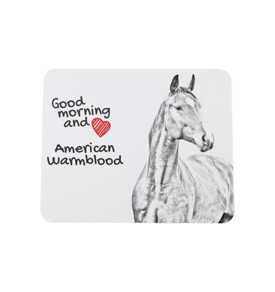 Amerikanisches Warmblut - Mauspad mit Druck, personalisiertes Mauspad mit Pferd, einzigartiges Gadget für Büroangestellte von Art-Dog.