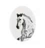 Andalou - une plaque commémorative avec une photo de cheval, une plaque funéraire avec une impression, une plaque ovale personnalisée de la marque Art-Dog