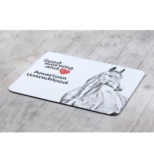 Cheval de sang américain - tapis de souris imprimé, tapis de souris personnalisé avec un cheval, un gadget unique pour un employé de bureau de la marque Art-Dog