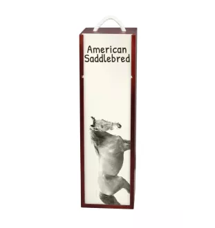 Cheval de selle américain - boîte à vin avec un cheval, boîte à alcool avec une illustration, boîte cadeau personnalisée de la marque Art-Dog