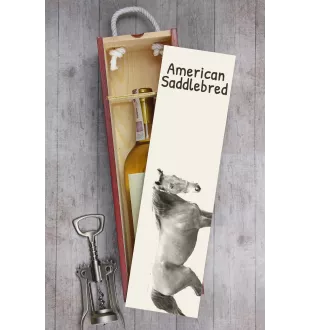 Cheval de selle américain - boîte à vin avec un cheval, boîte à alcool avec une illustration, boîte cadeau personnalisée de la marque Art-Dog