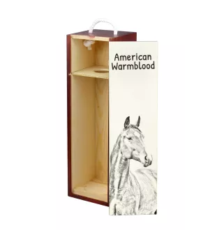 Amerikanisches Warmblut - Weinkiste mit Pferd, Alkoholkiste mit Grafik, personalisierte Geschenkbox der Marke Art-Dog