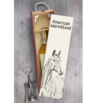 Amerikanisches Warmblut - Weinkiste mit Pferd, Alkoholkiste mit Grafik, personalisierte Geschenkbox der Marke Art-Dog