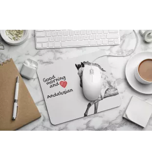 Andalusier - Mauspad mit Druck, personalisiertes Mauspad mit Pferd, einzigartiges Gadget für Büroangestellte von Art-Dog.