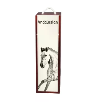 Andalusian - wine box with a horse, alcohol box with graphics, personalized gift box from the Art-Dog brand