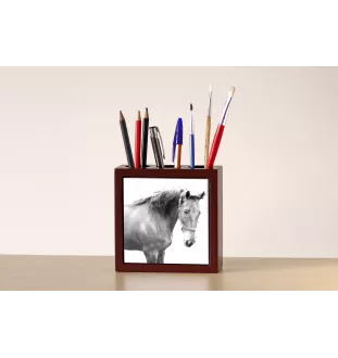 Cheval de selle américain - porte-stylo avec un cheval, organiseur de bureau avec impression, décoration de bureau personnalisée de la marque Art-Dog