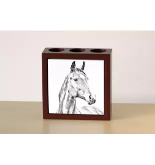 Amerikanisches Warmblut - Stifthalter mit Pferd, Schreibtischorganizer mit Aufdruck, personalisierte Schreibtischdekoration der Marke Art-Dog