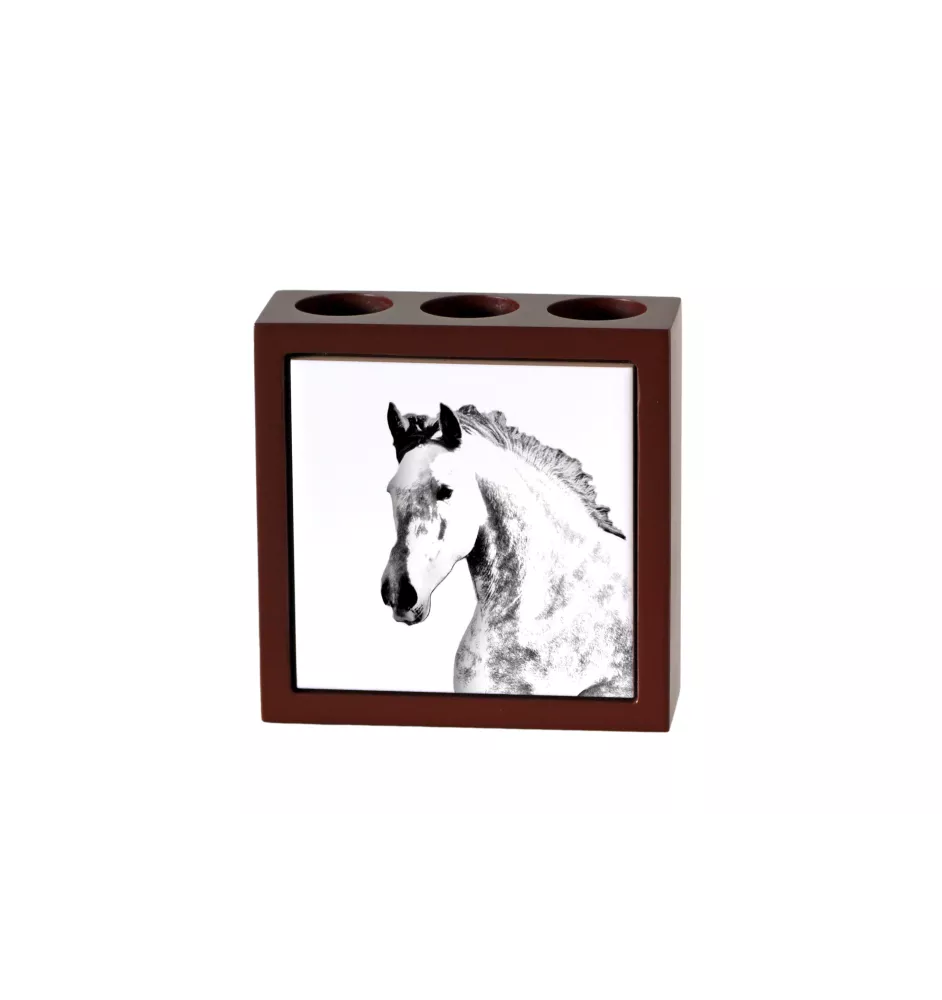 Andalusier - Stifthalter mit Pferd, Schreibtischorganizer mit Aufdruck, personalisierte Schreibtischdekoration der Marke Art-Dog