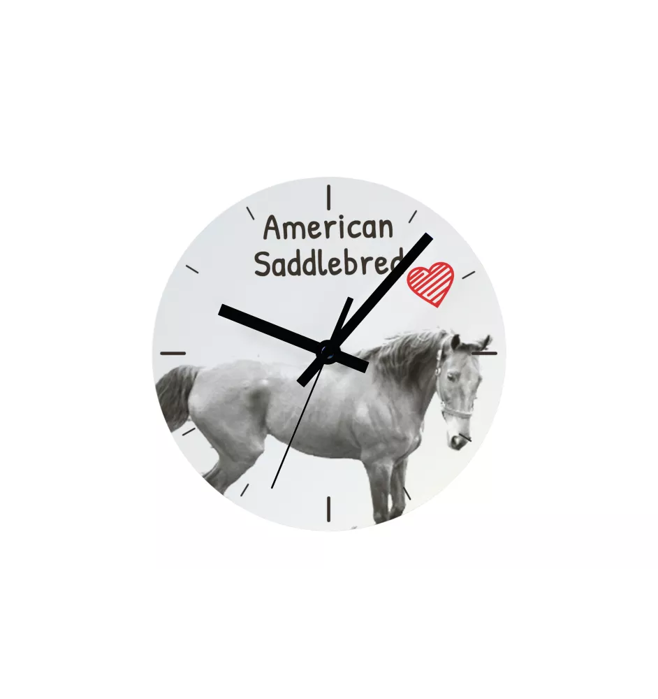 American Saddlebred - Wanduhr mit Pferd, Uhr mit Druck für das Regal, personalisierte Hausdekoration der Marke Art-Dog