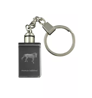 American Saddlebred - Crystal pendant with photo of a horse, illuminated pendant, unique gift by Art-Dog brand