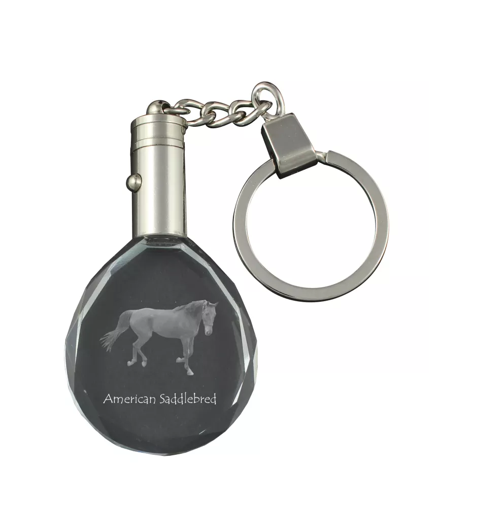 Cheval de selle américain - pendant with a picture of a horse, crystal key ring in a gift box, unique gift by Art-Dog brand