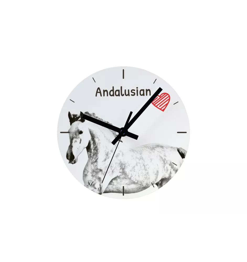 Andalusian - wall clock with a horse, shelf clock with a print, personalized home decoration from the Art-Dog brand