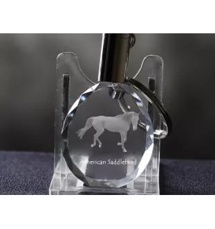 Cheval de selle américain - pendant with a picture of a horse, crystal key ring in a gift box, unique gift by Art-Dog brand
