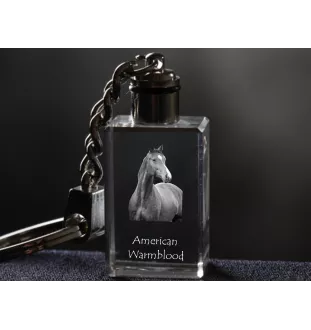 Amerikanisches Warmblut - Kristall-Anhänger mit Foto eines Pferdes, beleuchteter Anhänger, einzigartiges Geschenk der Marke Art-Dog