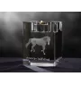Cheval de selle américain - Bougeoir avec image d'un cheval, porte bougie en cristal, cadeau personnalisé par la marque Art-Dog