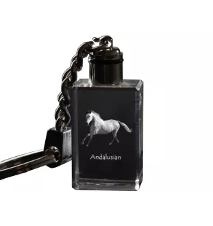 Andalusian - Crystal pendant with photo of a horse, illuminated pendant, unique gift by Art-Dog brand