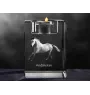 Andalou - Bougeoir avec image d'un cheval, porte bougie en cristal, cadeau personnalisé par la marque Art-Dog