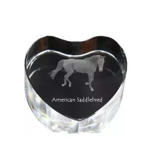 American Saddlebred - Pferdefoto im Kristall, Kristallherz, einzigartiger Bilderrahmen der Marke Art-Dog