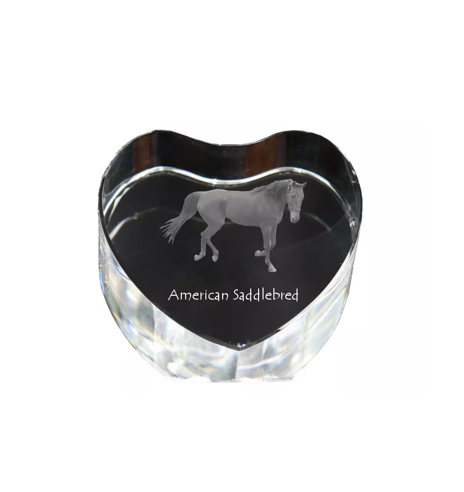 American Saddlebred - Pferdefoto im Kristall, Kristallherz, einzigartiger Bilderrahmen der Marke Art-Dog