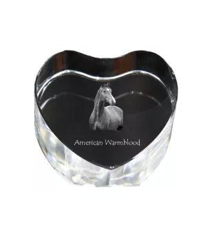 American Warmblood - a photo of a horse in crystal, a crystal heart, a unique frame with a photo from the Art-Dog brand