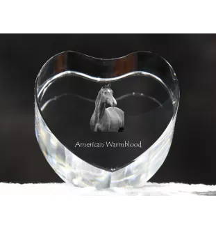 American Warmblood - a photo of a horse in crystal, a crystal heart, a unique frame with a photo from the Art-Dog brand