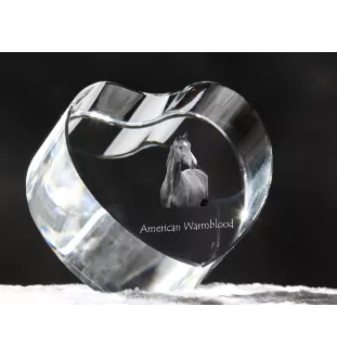 American Warmblood - a photo of a horse in crystal, a crystal heart, a unique frame with a photo from the Art-Dog brand