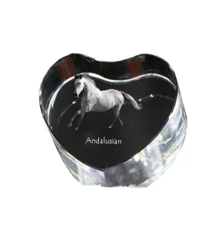 Andalusian - a photo of a horse in crystal, a crystal heart, a unique frame with a photo from the Art-Dog brand