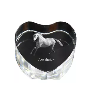 Andalusian - a photo of a horse in crystal, a crystal heart, a unique frame with a photo from the Art-Dog brand
