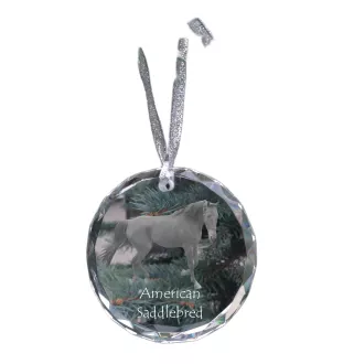 American Saddlebred - crystal bauble with a photo, horse photo in crystal, personalized Christmas tree ornament by Art-Dog brand