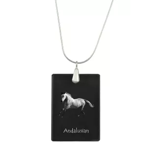 Andalou - Crystal pendant with horse, silver necklace with photo, personalised pendant by Art-Dog brand
