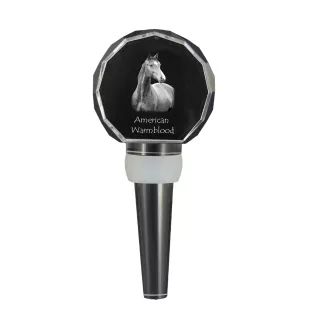 Cheval de sang américain - Bouchon de bouteille en cristal avec cheval, bouchon de vin unique avec photo, cadeau personnalisé pour sommelier par la marque Art-Dog
