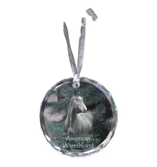American Warmblood - crystal bauble with a photo, horse photo in crystal, personalized Christmas tree ornament by Art-Dog brand