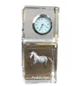 Andalusian - crystal clock with a photo, photo of a horse in crystal, personalized desk clock by Art-Dog brand