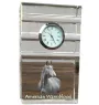 Cheval de sang américain - horloge en verre avec photo, photo de cheval dans un cristal, horloge de bureau personnalisée de la marque Art-Dog