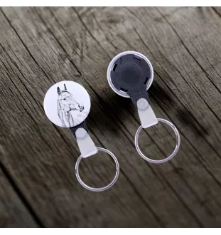 Amerikanisches Warmblut - ein einzigartiger Schlüsselanhänger mit einem Pferdebild, handgefertigtes Produkt, leicht und handlich, Anhänger der Marke Art-Dog
