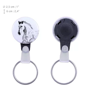 Andalusian - unique keychain with a horse picture, handmade product, light and handy pendant from Art-Dog brand