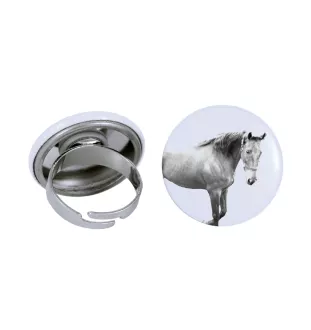 Cheval de selle américain - Bague de collection avec l'image d'un cheval, produit fait à la main, marque Art-Dog