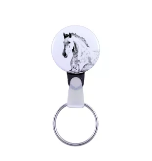Andalou - porte-clés unique avec une photo de cheval, produit fait à la main, accroche légère et pratique de la marque Art-Dog