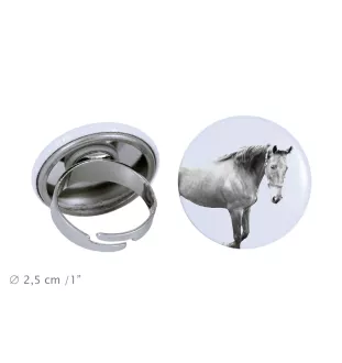 American Saddlebred - collector's ring with a horse portrait, handmade product, Art-Dog brand